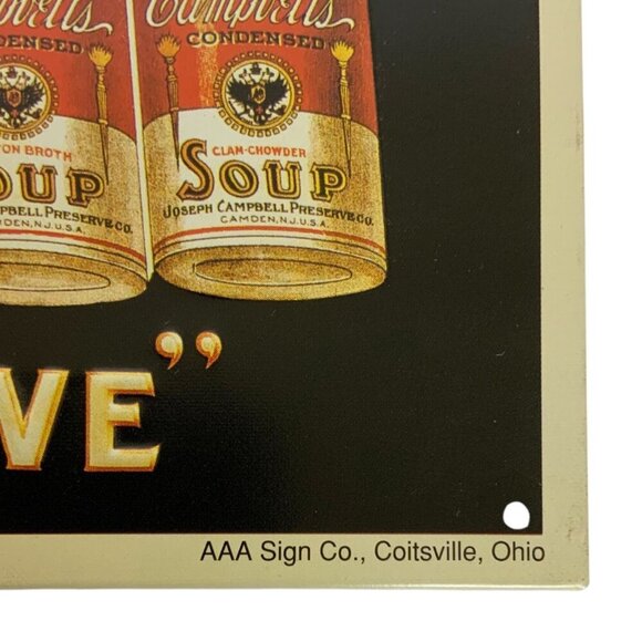 Campbells Soup Retro Metal Sign American Flag Design AAA Sign Co Coitsville Ohio - Picture 3 of 3
